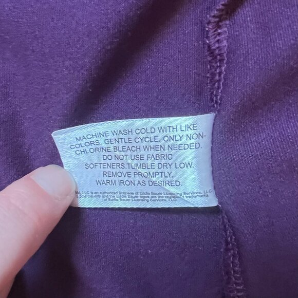 Eddie Bauer Womens Purple Paisley 1/2 Zip Long Sleeve Pullover, Size Medium - Picture 7 of 12